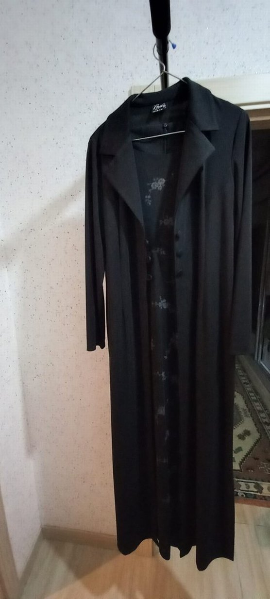 Siyah Çiçek Desenli Uzun bohem elbise içli dışlı - Görsel 2