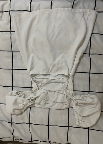 Beyaz Midi Mini Gelinlik, Kayık Yaka, Strappy Kol - Görsel 4