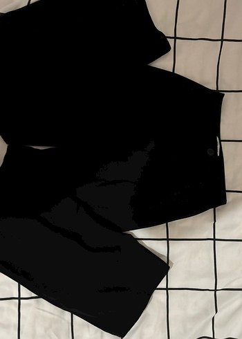 Siyah uzun Kadın Kumaş Pantolon - Görsel 3