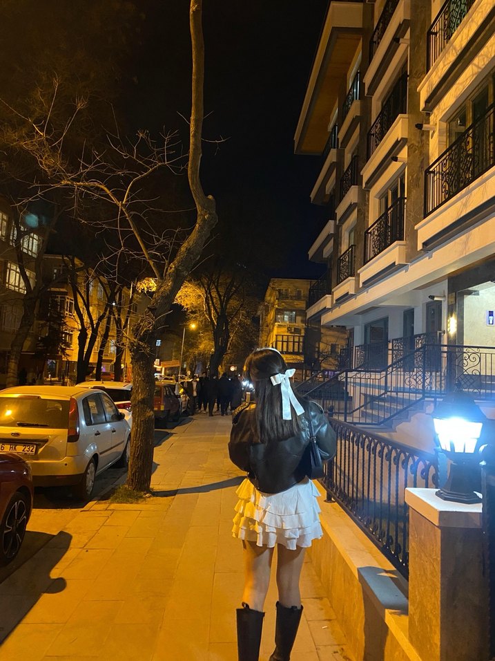 La sarta Kadın Beyaz Keten Fırfırlı Mini Etek - Görsel 2