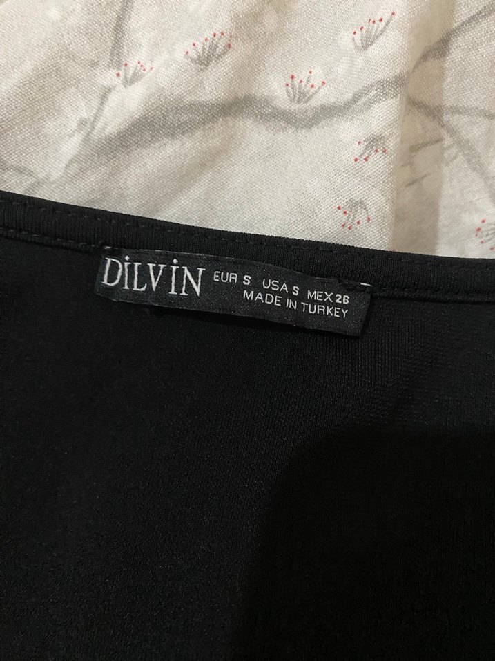 Siyah V Yakalı Drapeli Midi Elbise - Görsel 3