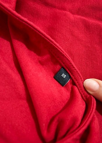 Kadın Kırmızı Uzun Kollu V Yaka Bluz - Görsel 3