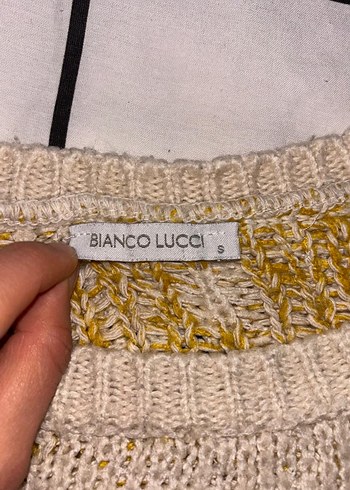 Bohem Tarzı Sarı Gri Örgü Kadın Kazak - Görsel 4