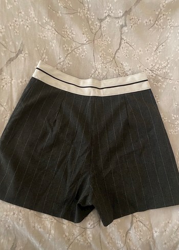 Gri Çizgili Mini Kot Etek - Görsel 5