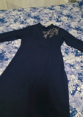 Uzun Kollu Nakışlı siyah abiye Elbise - Görsel 3