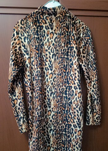 Leopar Desenli Uzun Kadın  kışlık tunik - Görsel 2