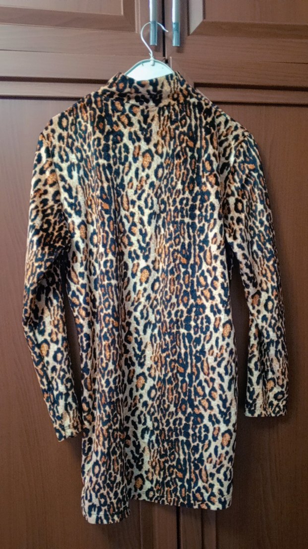 Leopar Desenli Uzun Kadın  kışlık tunik - Görsel 2