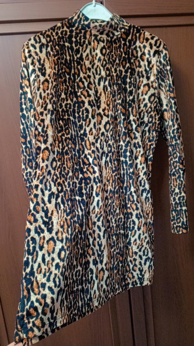 Leopar Desenli Uzun Kadın  kışlık tunik - Görsel 3