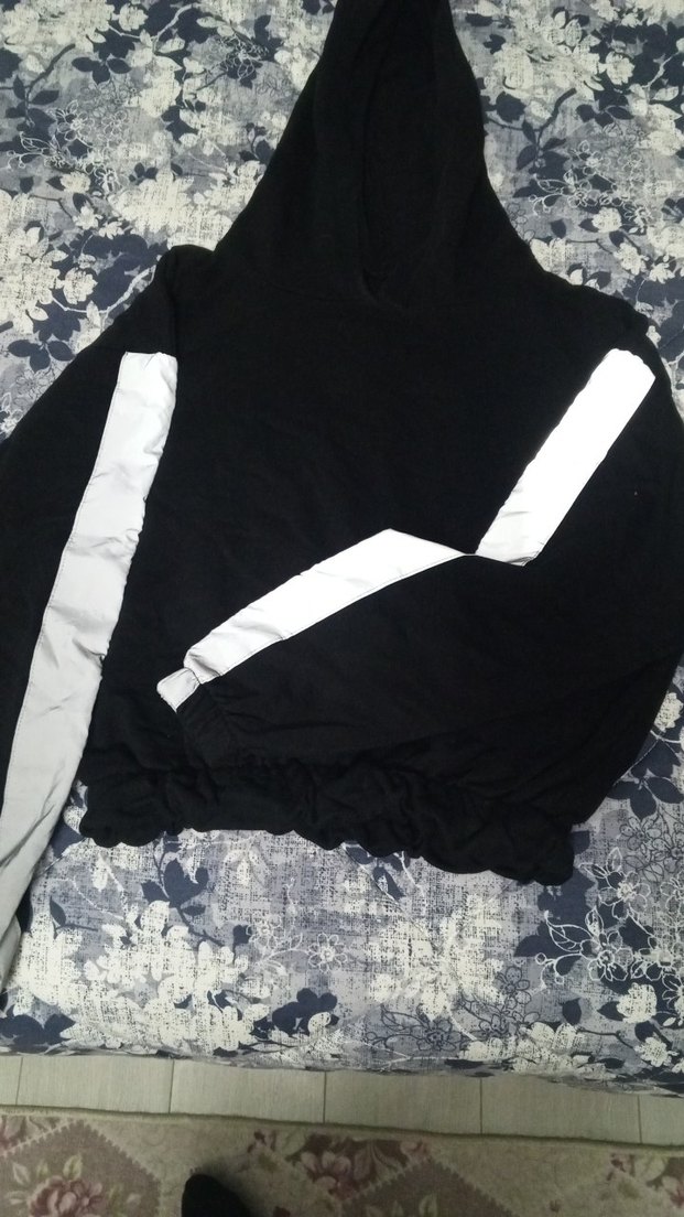 Kapüşonlu siyah Salaş Sweatshirt - Görsel 3