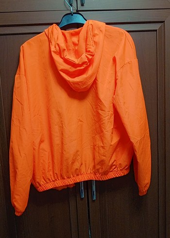 Turuncu Kadın Fermuarlı Midi Ceket - Görsel 2