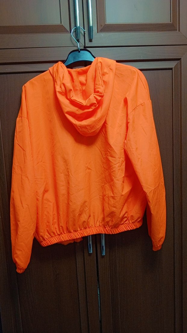 Turuncu Kadın Fermuarlı Midi Ceket - Görsel 2