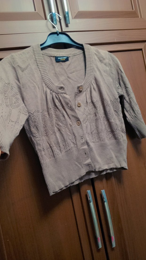 Bej Örgü Midi Kadın Hırka - Görsel 2