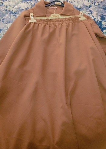 Düğmeli Kısa Kahverengi Keten Gömlek - Görsel 4