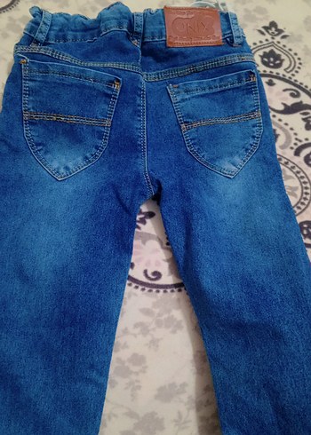 kız Çocuk Mavi Bağlamalı Regular Fit Kot Pantolon - Görsel 3