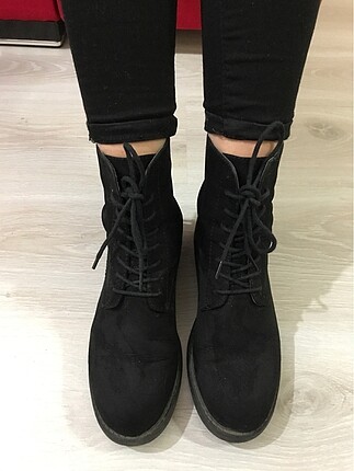 Bershka bot Trendyol bot siyah postal bot
