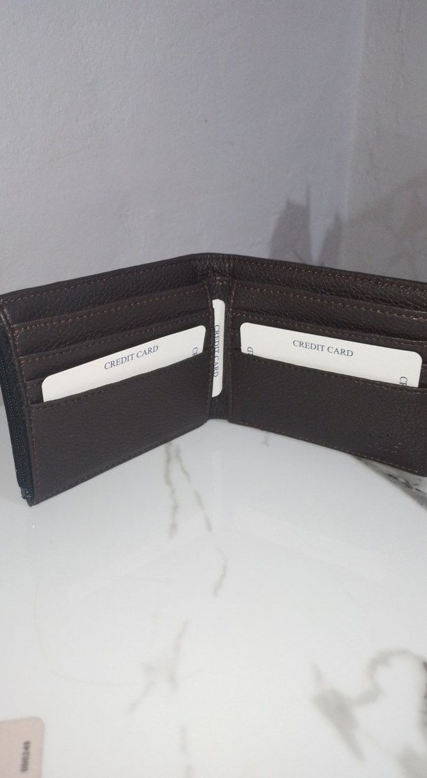 Koyu Kahverengi Minimalist Erkek Cüzdan - Görsel 2