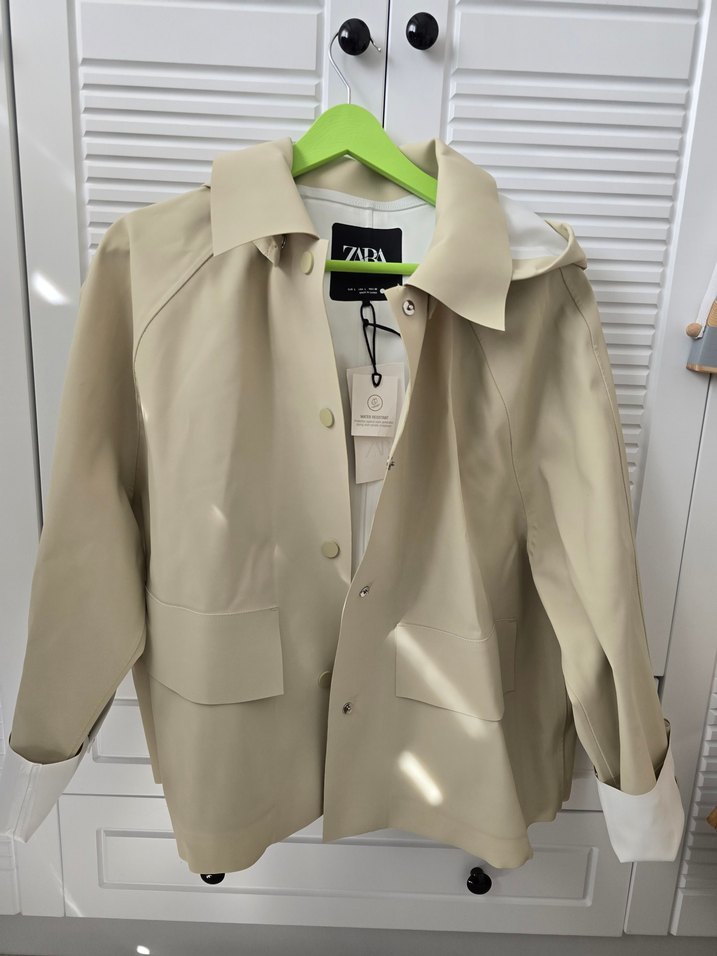 Zara Düğmeli Beyaz Kadın Ceket - Görsel 4