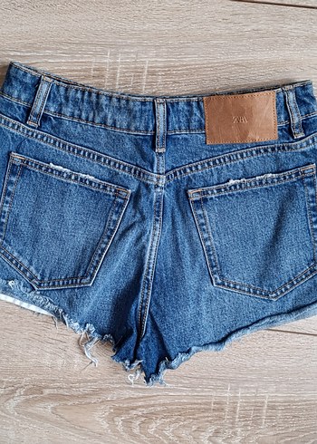 Düğmeli Mavi Kadın Denim Mini Şort - Görsel 2
