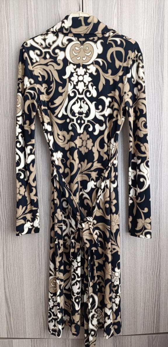 düğme Detaylı V Yaka Uzun Kollu Kadın Elbise - Görsel 3