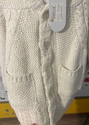 Erkek -kız Çocuk Beyaz Örgü Hırka - Görsel 3