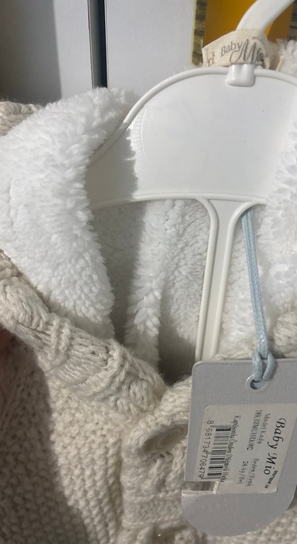 Erkek -kız Çocuk Beyaz Örgü Hırka - Görsel 4