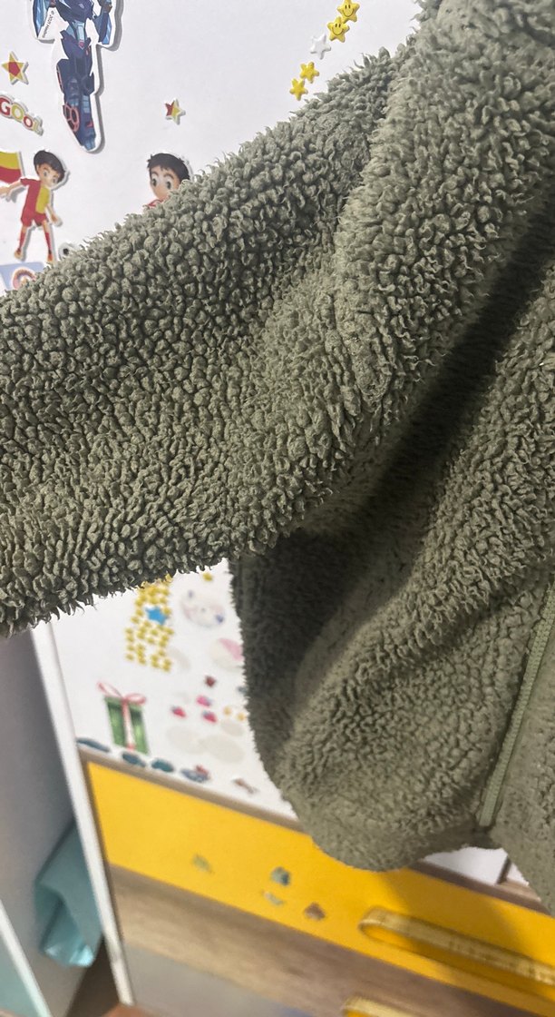 Erkek Çocuk yeşil Kürklü Kapüşonlu Mont - Görsel 3