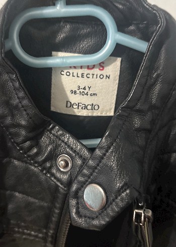 Defacto Siyah erkek Çocuk Deri Biker Ceket - Görsel 2