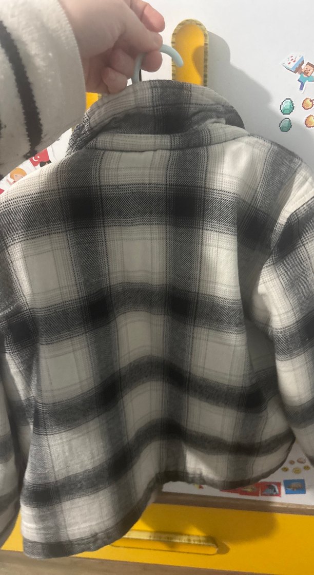 Gri Pamuklu Düğmeli erkek çocuk mont gömlek - Görsel 4