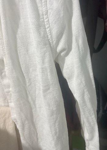 Erkek Bebek Beyaz Keten Gömlek - Görsel 3