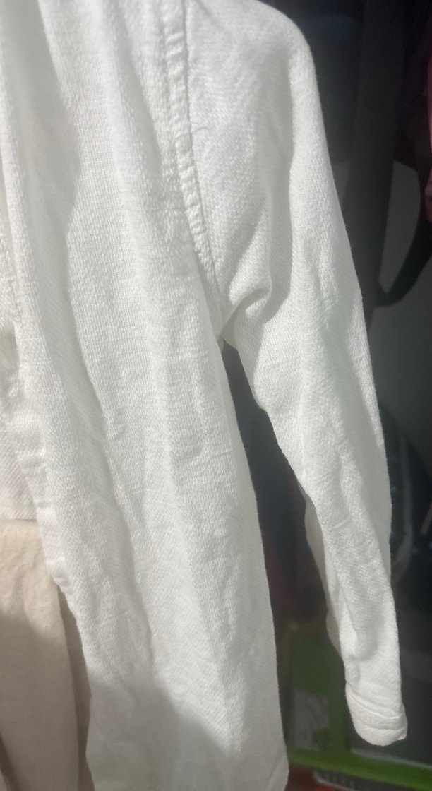 Erkek Bebek Beyaz Keten Gömlek - Görsel 3