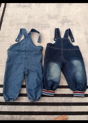 Nakışlı Mavi Erkek Çocuk Kot Tulum - Görsel 2