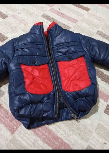 Erkek Çocuk Lacivert Kırmızı Fermuarlı Mont - Görsel 2