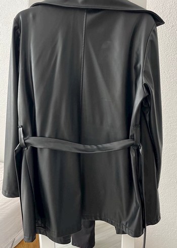 Siyah Uzun Deri Gotik Ceket - Görsel 4