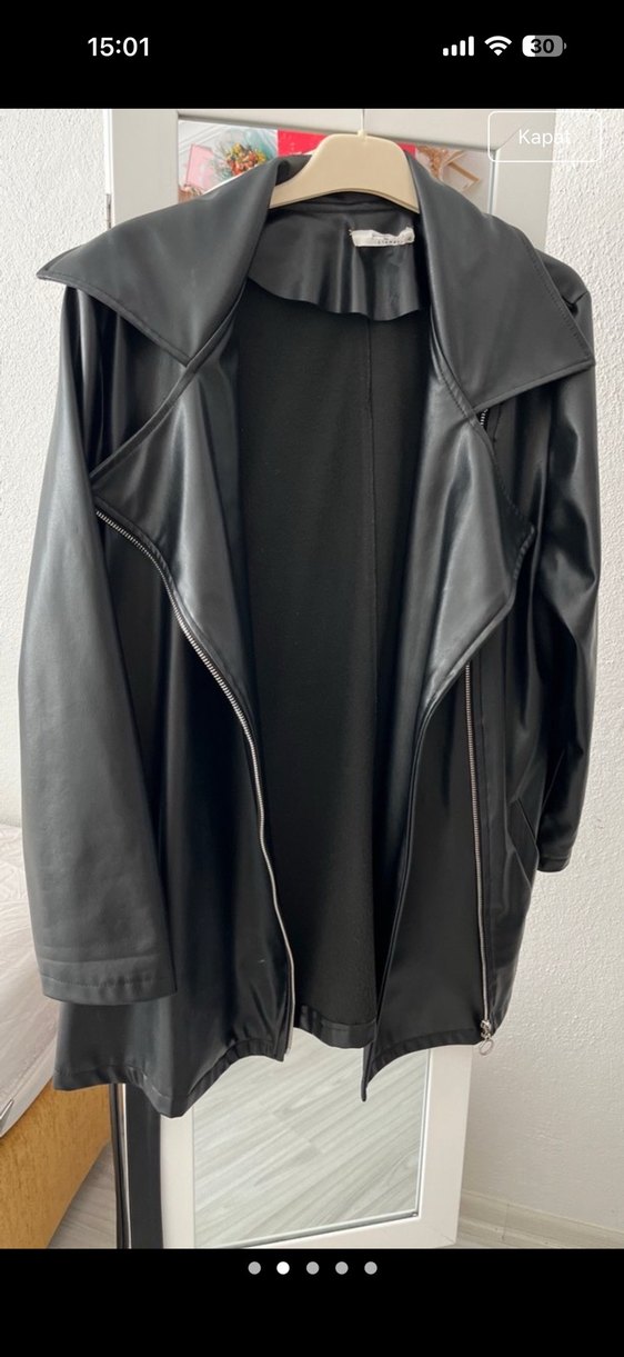 Siyah Uzun Deri Gotik Ceket - Görsel 2