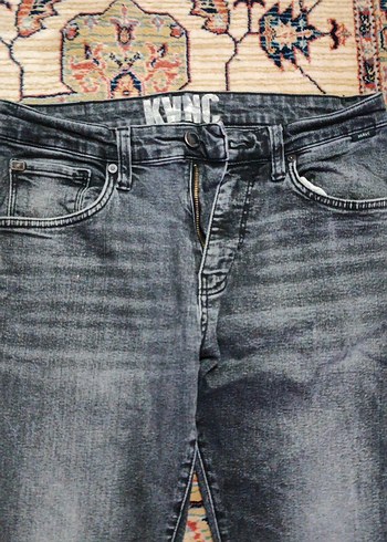 Gri Erkek Kot Pantolon Bol Kesim - Görsel 2