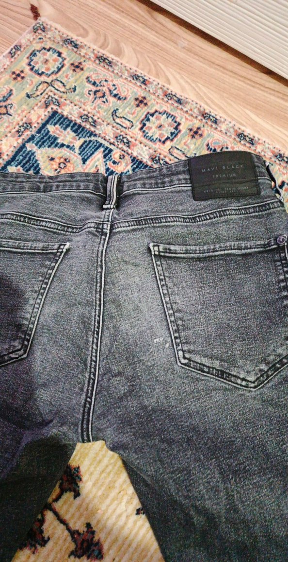 Gri Erkek Kot Pantolon Bol Kesim - Görsel 5