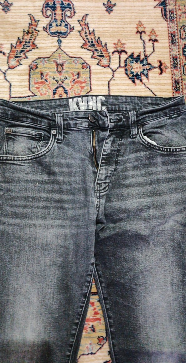 Gri Erkek Kot Pantolon Bol Kesim - Görsel 2