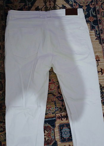 Beyaz Kadın Midi Kumaş Pantolon - Görsel 3