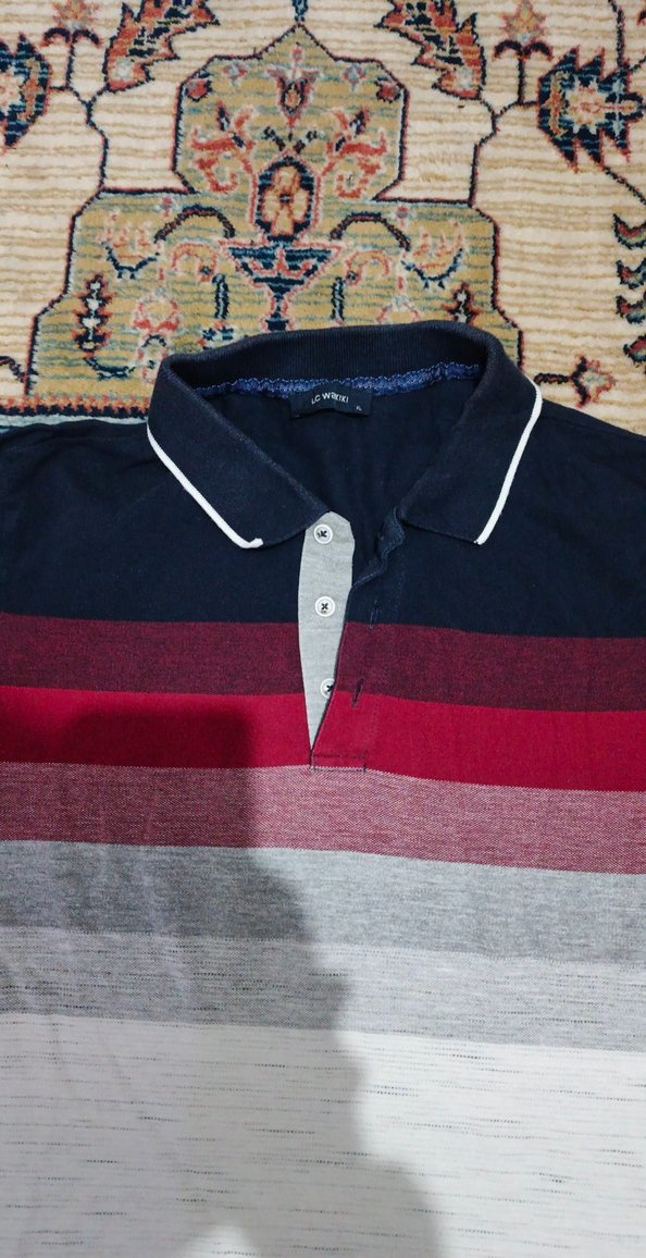 Çizgili Örgü Erkek Polo Yaka Tişört - Görsel 2