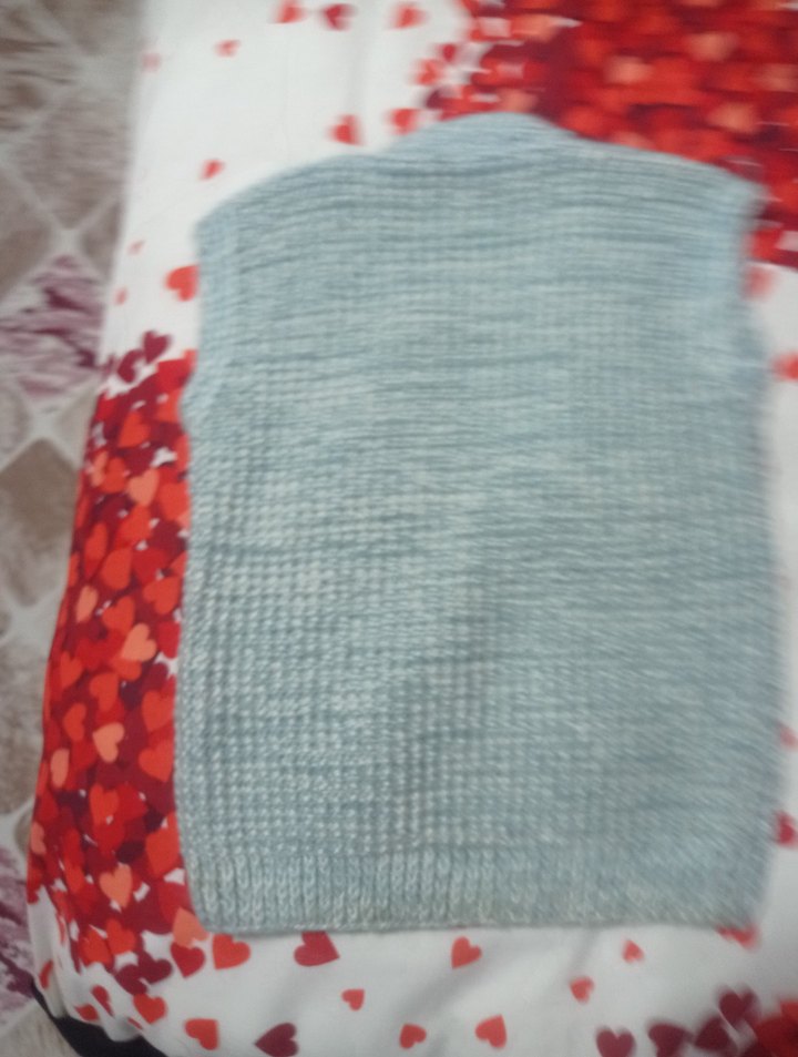 Erkek Çocuk Gri V Yaka Örgü Süveter - Görsel 2