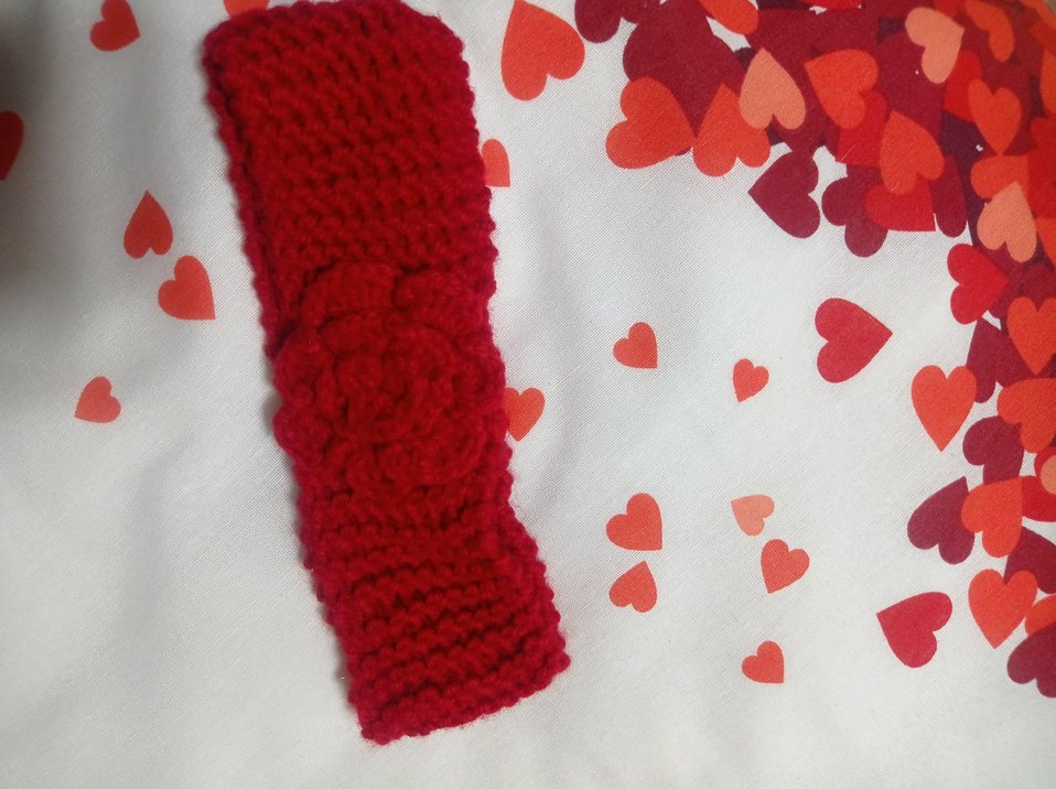 Kız Çocuk Kırmızı Örgü Patik bandana - Görsel 2