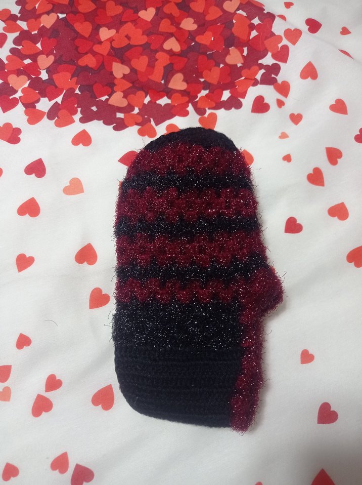 Bordo Siyah Triko Kadın patik - Görsel 3