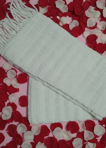 Bohem Örgü Kadın Şal Beyaz - Görsel 3