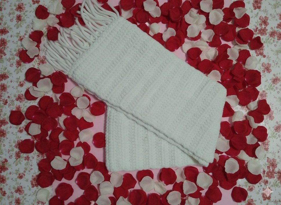 Bohem Örgü Kadın Şal Beyaz - Görsel 3