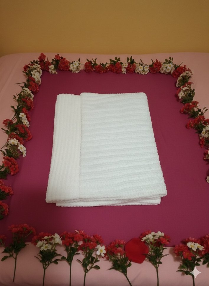 Beyaz Düz Pamuklu Havlu - Görsel 3