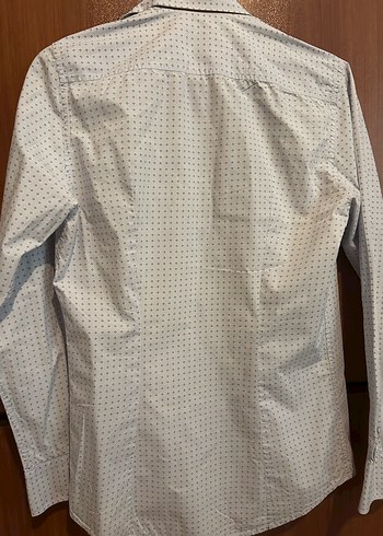 Bej Baskılı Pamuklu Erkek Gömlek slim fit - Görsel 4