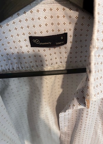 Bej Baskılı Pamuklu Erkek Gömlek slim fit - Görsel 3