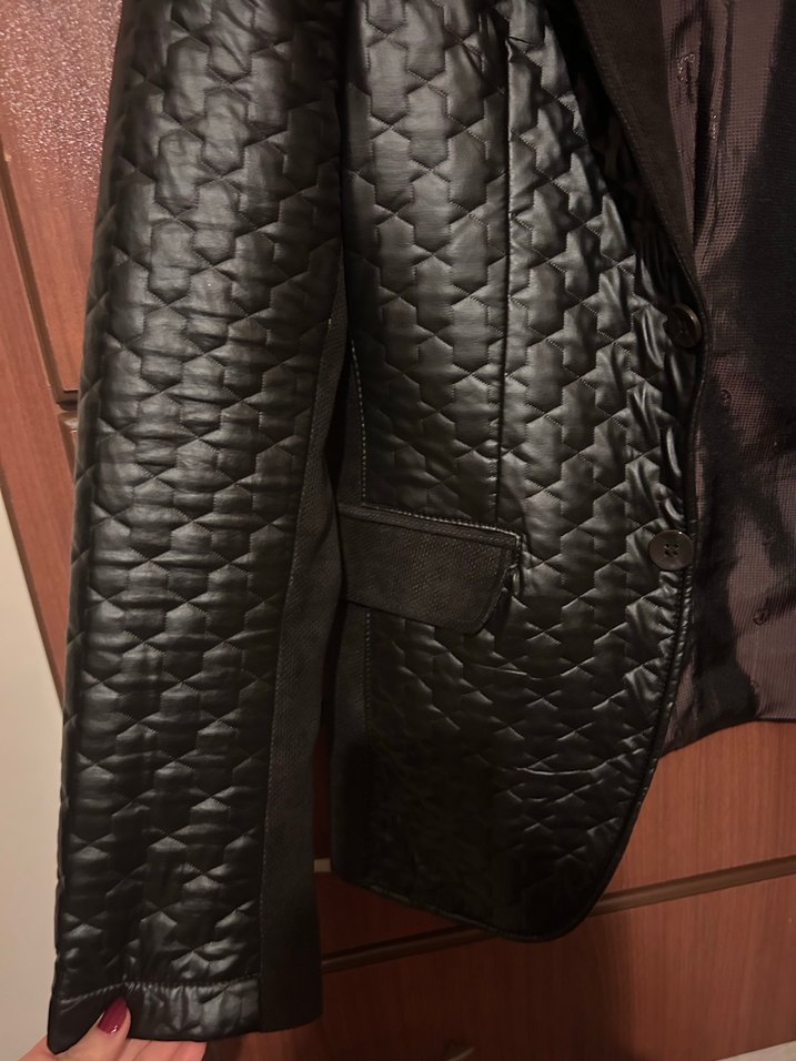 Düğmeli Deri Erkek Ceket - Görsel 2