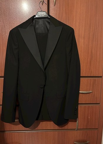 Çıkarılabilir yaka Siyah Erkek Takım Elbise- Damatlık - Görsel 4
