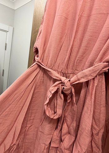 Pembe Bohem Salaş Midi Elbise - Görsel 3